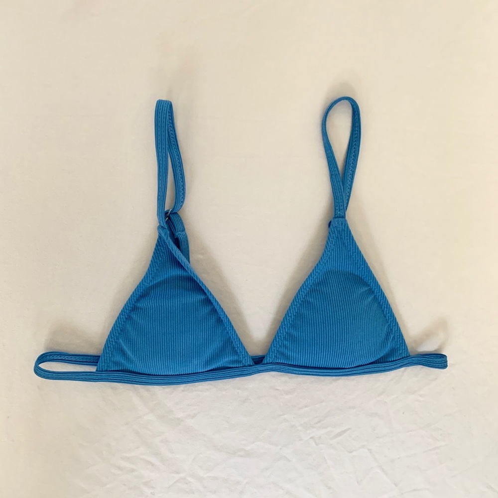Blue Triangle Bikini Top